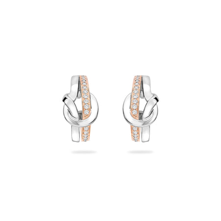 The Knot White and Rose Gold Diamond Earrings