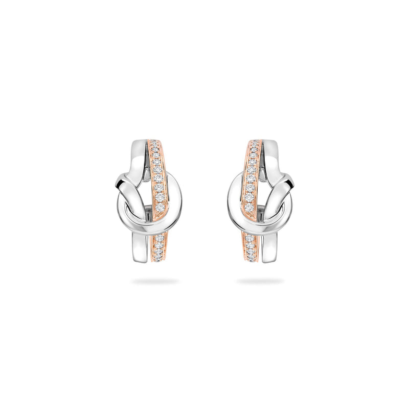 The Knot White and Rose Gold Diamond Earrings