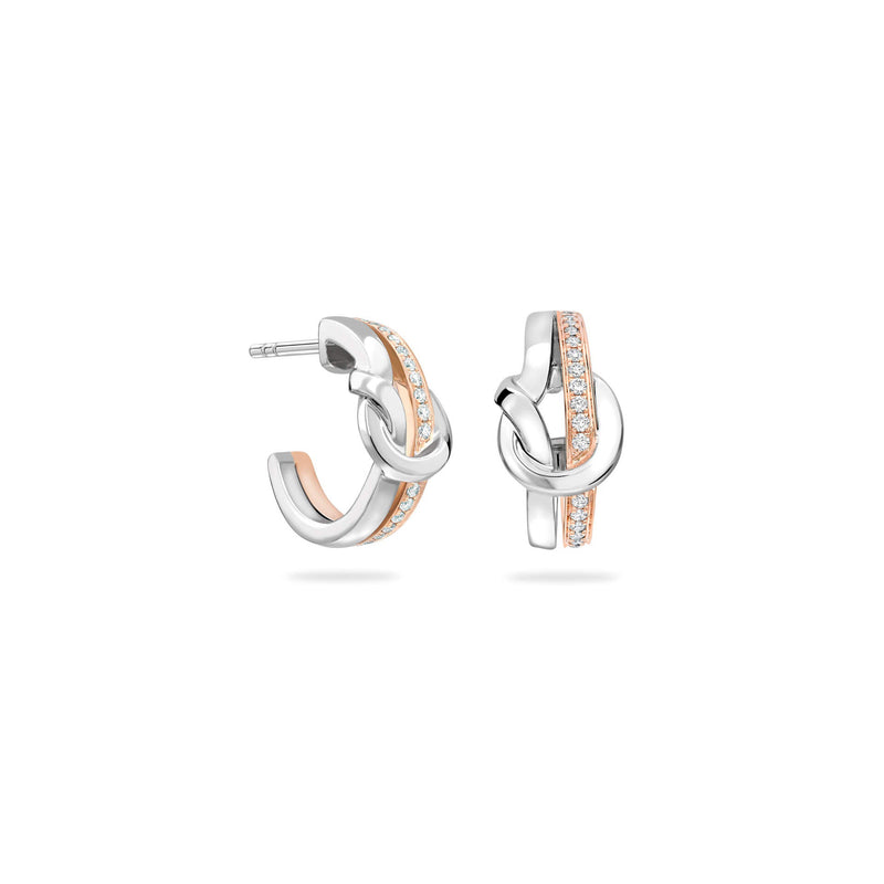 The Knot White and Rose Gold Diamond Earrings