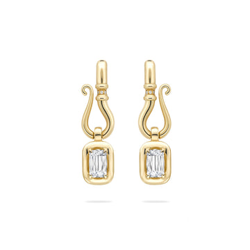 Florentine Ashoka Yellow Gold Diamond Earrings
