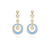Raindance Diamond Blue Enamel Yellow Gold Earrings