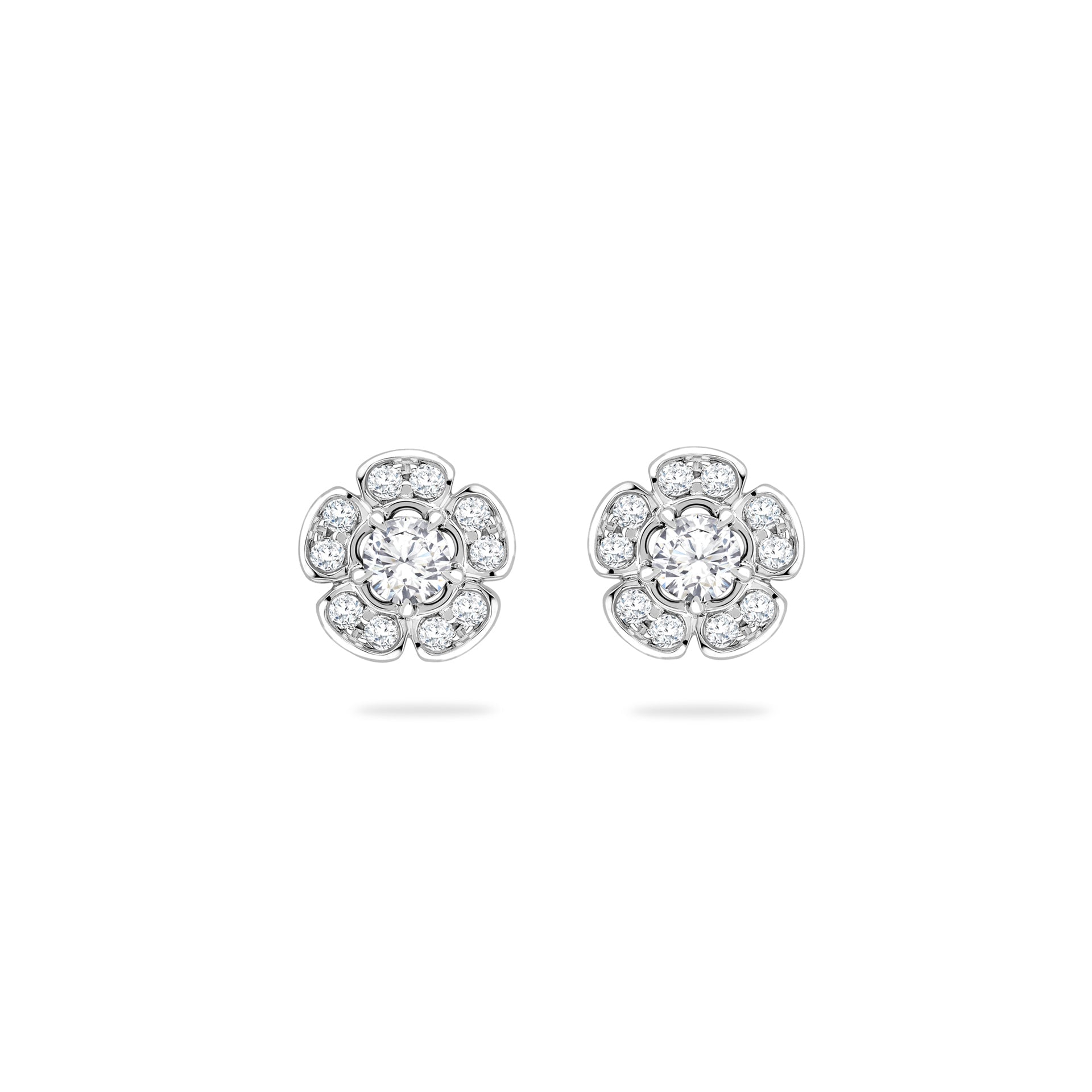 Secret Garden Walled Garden Diamond Stud Platinum Earrings