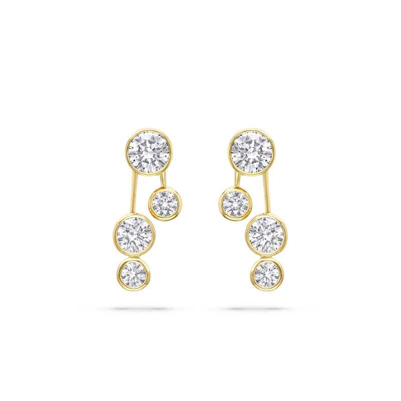 Raindance Large Detachable Double Drop Yellow Gold Earrings