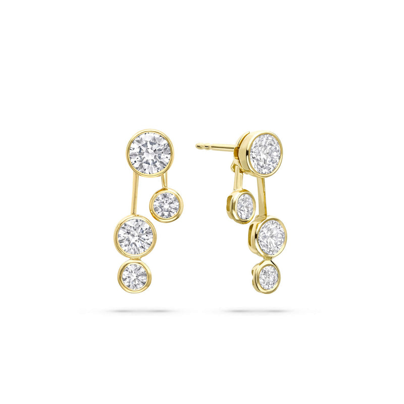 Raindance Large Detachable Double Drop Yellow Gold Earrings