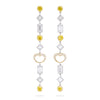 Yellow and White Diamond Drop Earrings