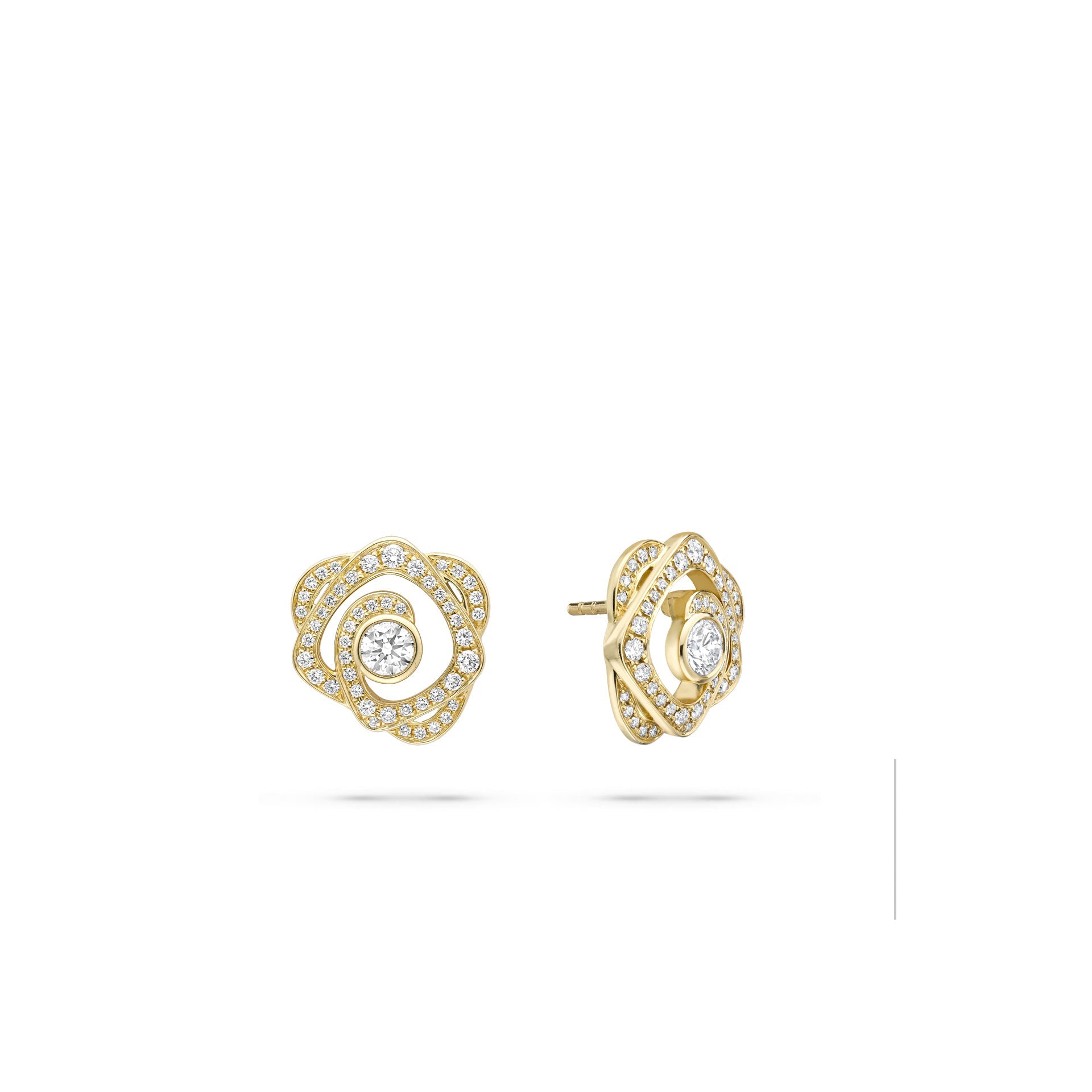 Maymay Rose Large Yellow Gold Diamond Earrings