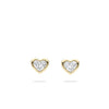 Florentine Heart Diamond Yellow Gold Earrings