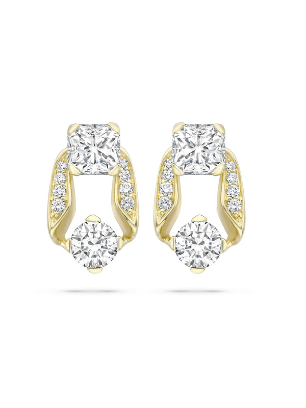 Classis Savoy Suite Yellow Gold Diamond Earrings