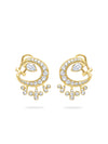 Lucky Yellow Gold Diamond Horseshoe Splash Earrings