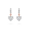 Classic Heart Diamond and Pink Diamond Platinum Drop Earrings