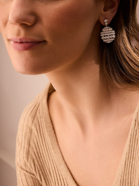 The National Gallery Play of Light Platinum Earrings