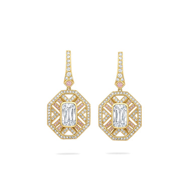 Fifth Avenue Ashoka Diamond Yellow Gold Earrings