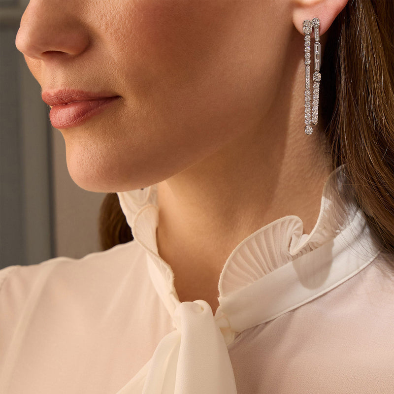 Play of Light Platinum Drop Earrings