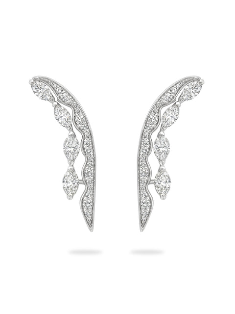 The Tide Marquise Diamond Platinum Earrings