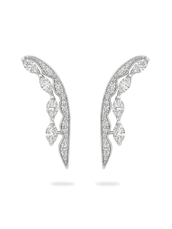 The Tide Marquise Diamond Platinum Earrings