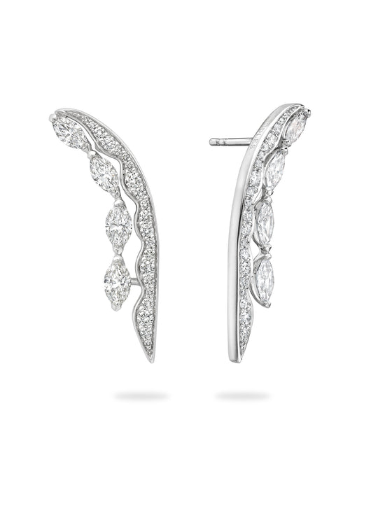 The Tide Marquise Diamond Platinum Earrings