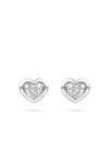 Florentine Heart Diamond Platinum Earrings