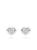 Florentine Heart Diamond Platinum Earrings
