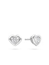 Florentine Heart Diamond Platinum Earrings