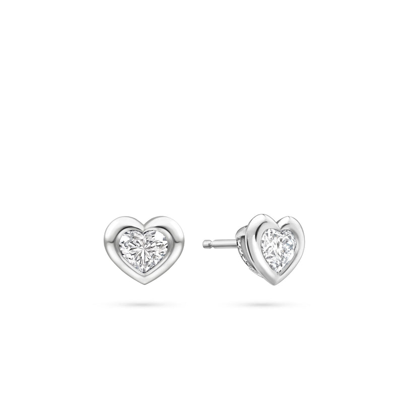 Florentine Heart Diamond Earrings