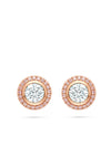 Vintage Pink and White Diamond Rose Gold Stud Earrings