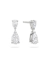 Classic Pear Diamond Drop Platinum Earrings