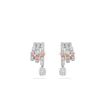 The National Gallery Play of Light Pink Diamond Platinum Earrings