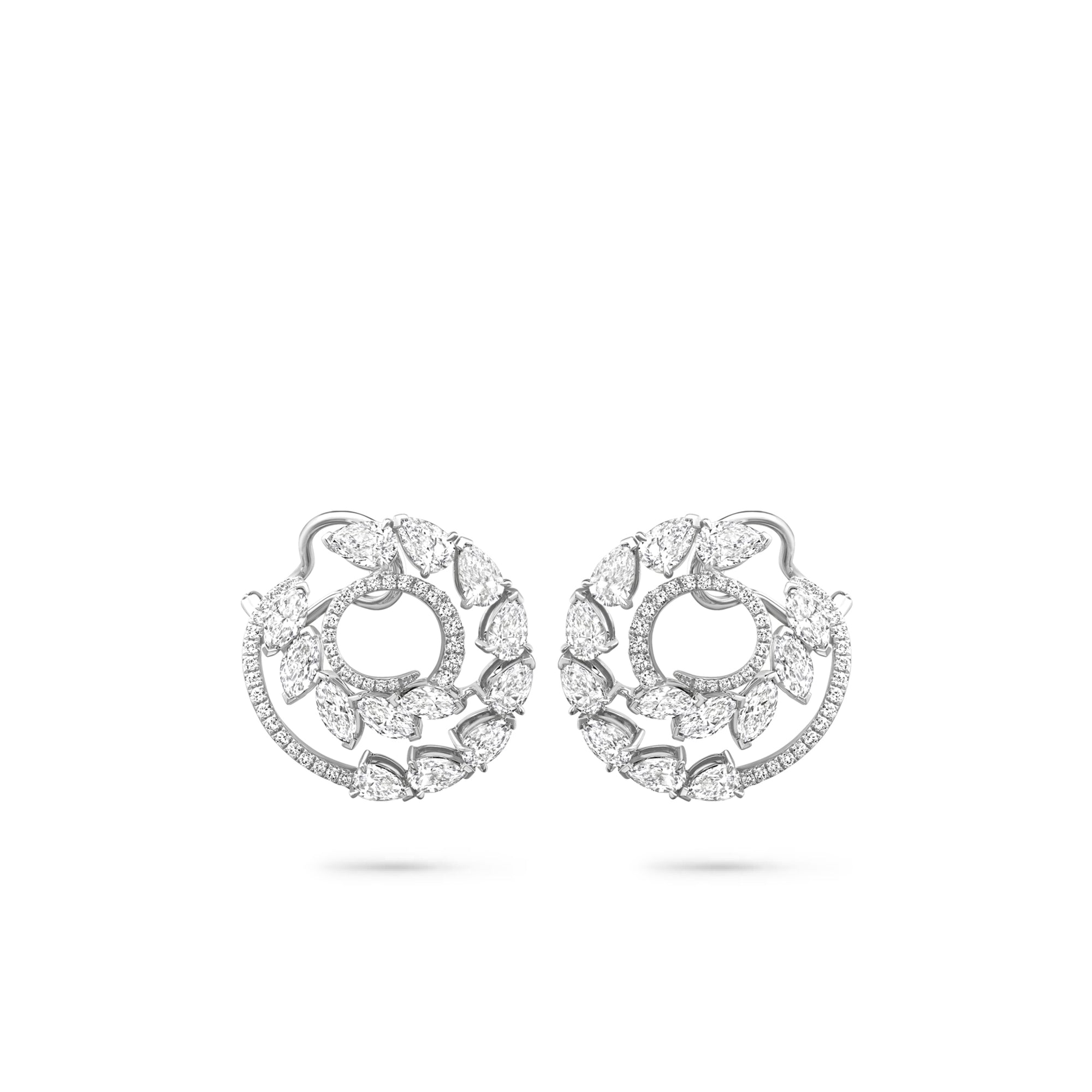 Firework Platinum Diamond Earrings