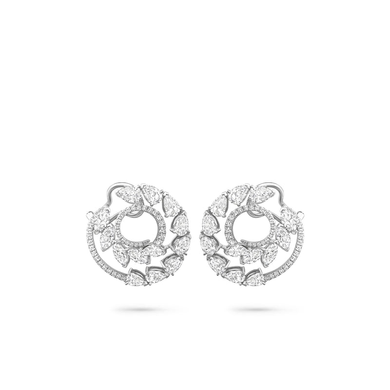 Firework Platinum Diamond Earrings