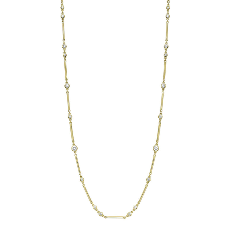 Raindance Long Yellow Gold Diamond Necklace