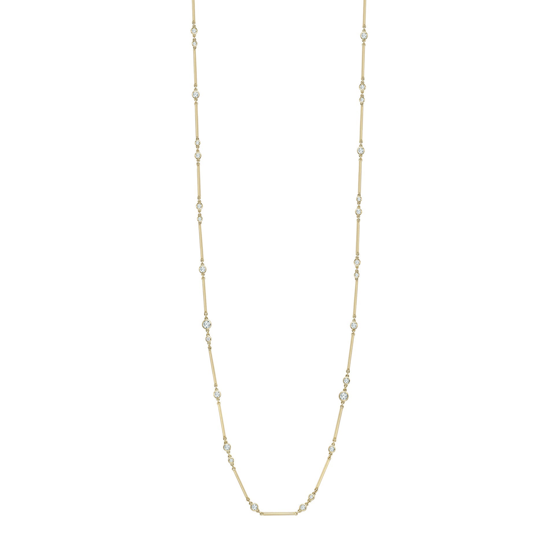 Raindance Long Yellow Gold Diamond Necklace