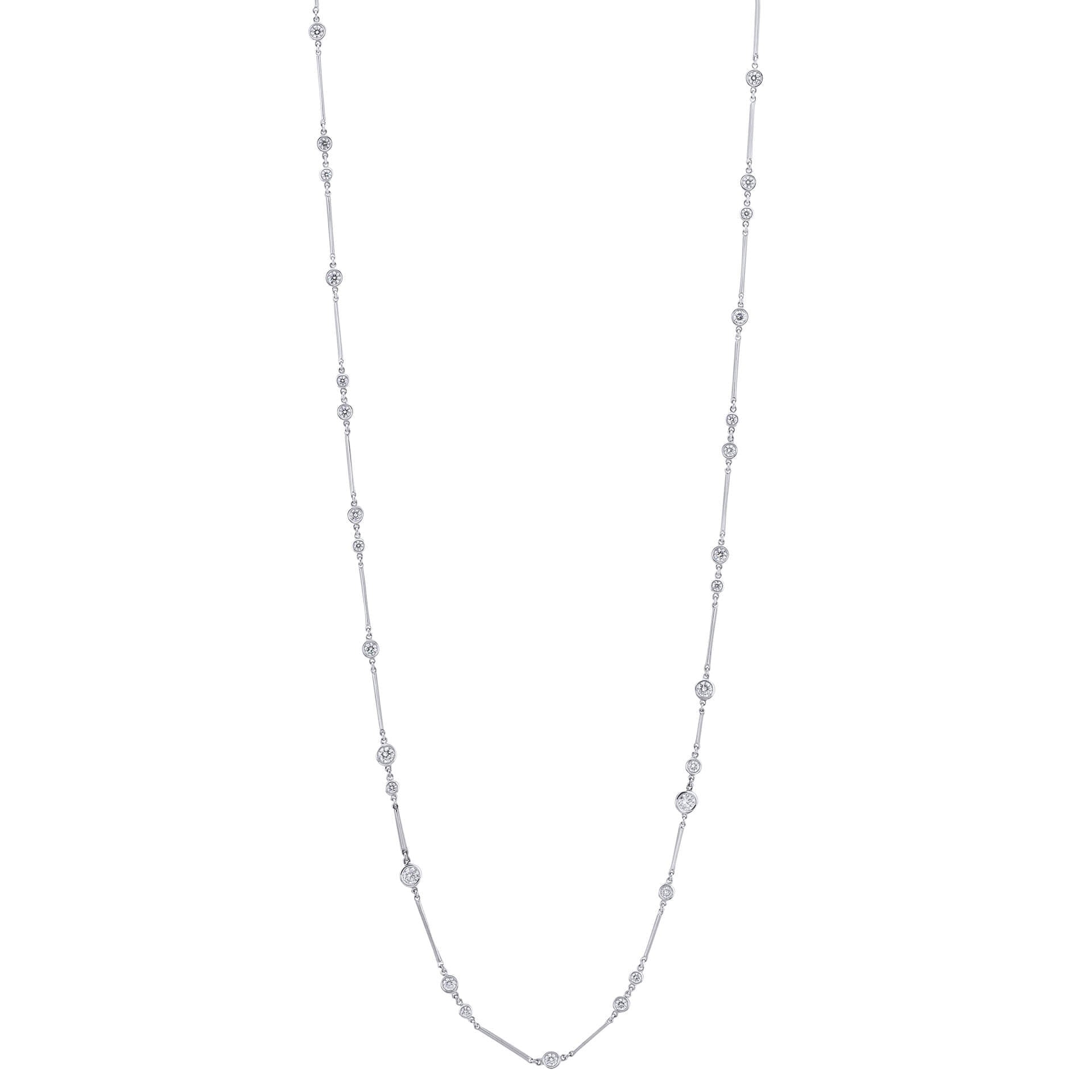 Raindance Long Platinum Diamond Necklace