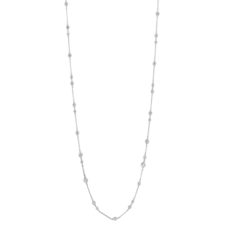 Raindance Long Platinum Diamond Necklace