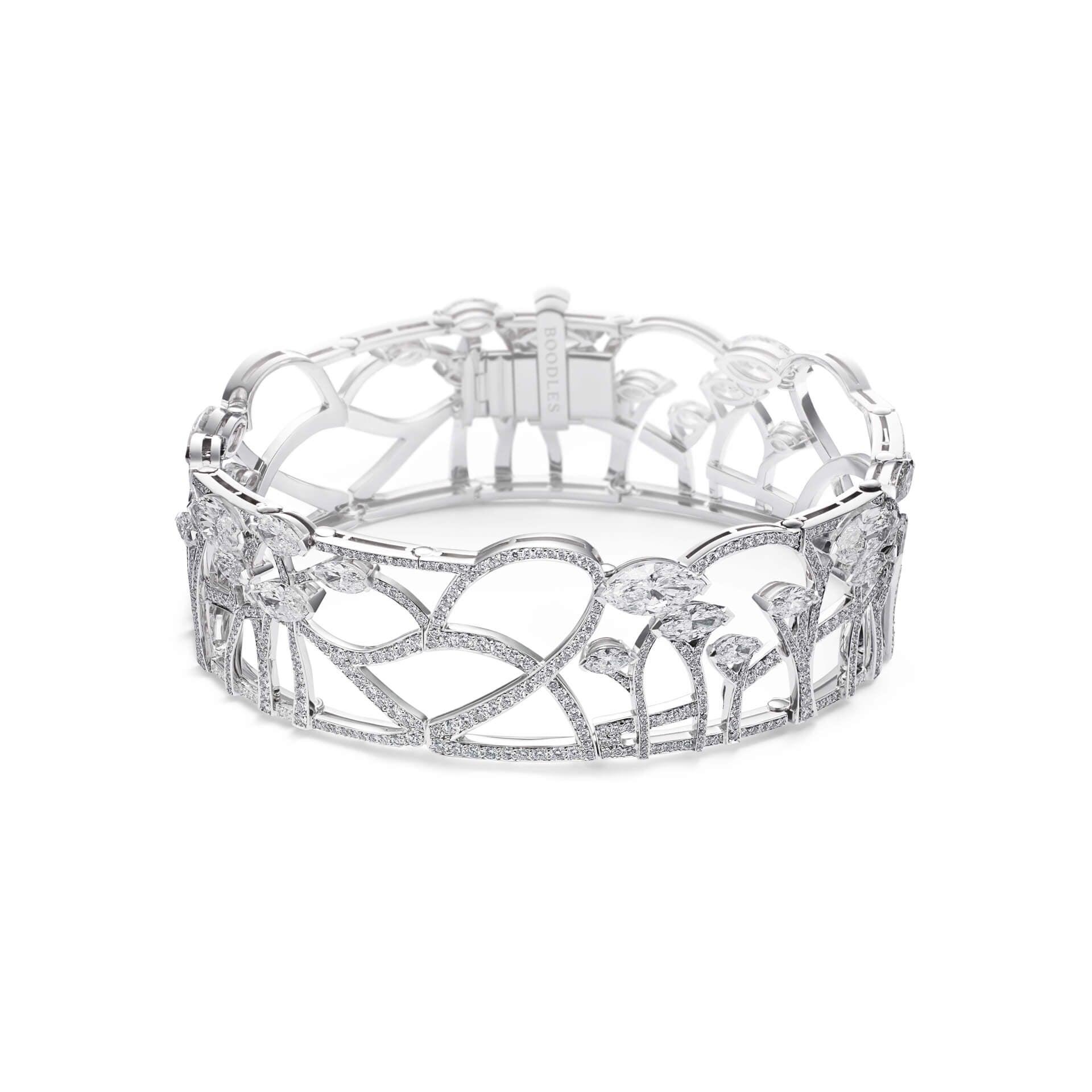 Wood on the Downs Marquise Diamond Platinum Bracelet