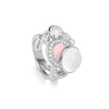 Raindrop Moonstone Pink Opal White Gold Ring