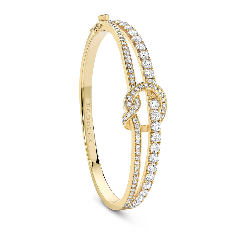 The Knot Yellow Gold Diamond Medium Bangle