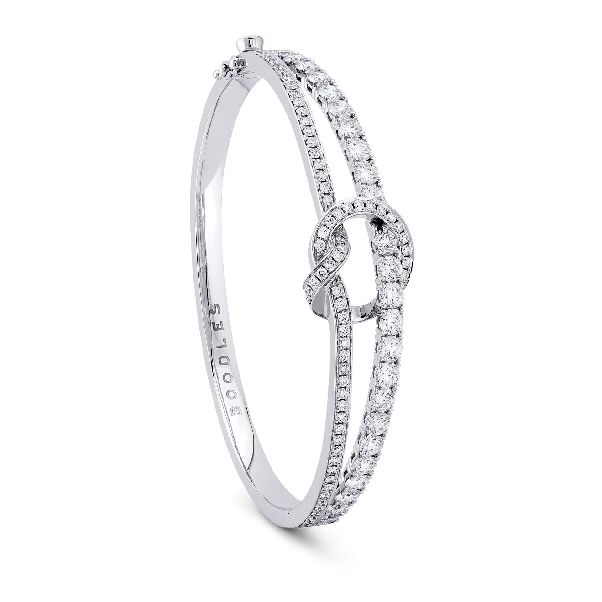 The Knot White Gold Diamond Medium Bangle