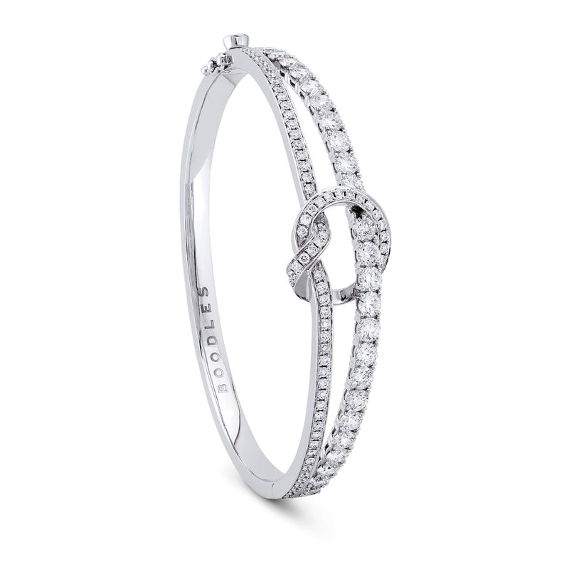 The Knot White Gold Diamond Medium Bangle