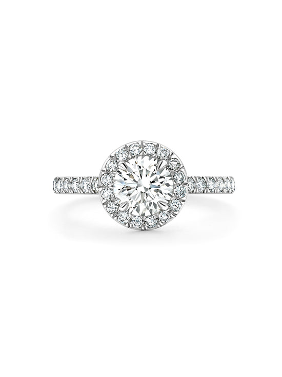 Vintage Round Platinum Diamond Engagement Ring 1 Carat GVS1