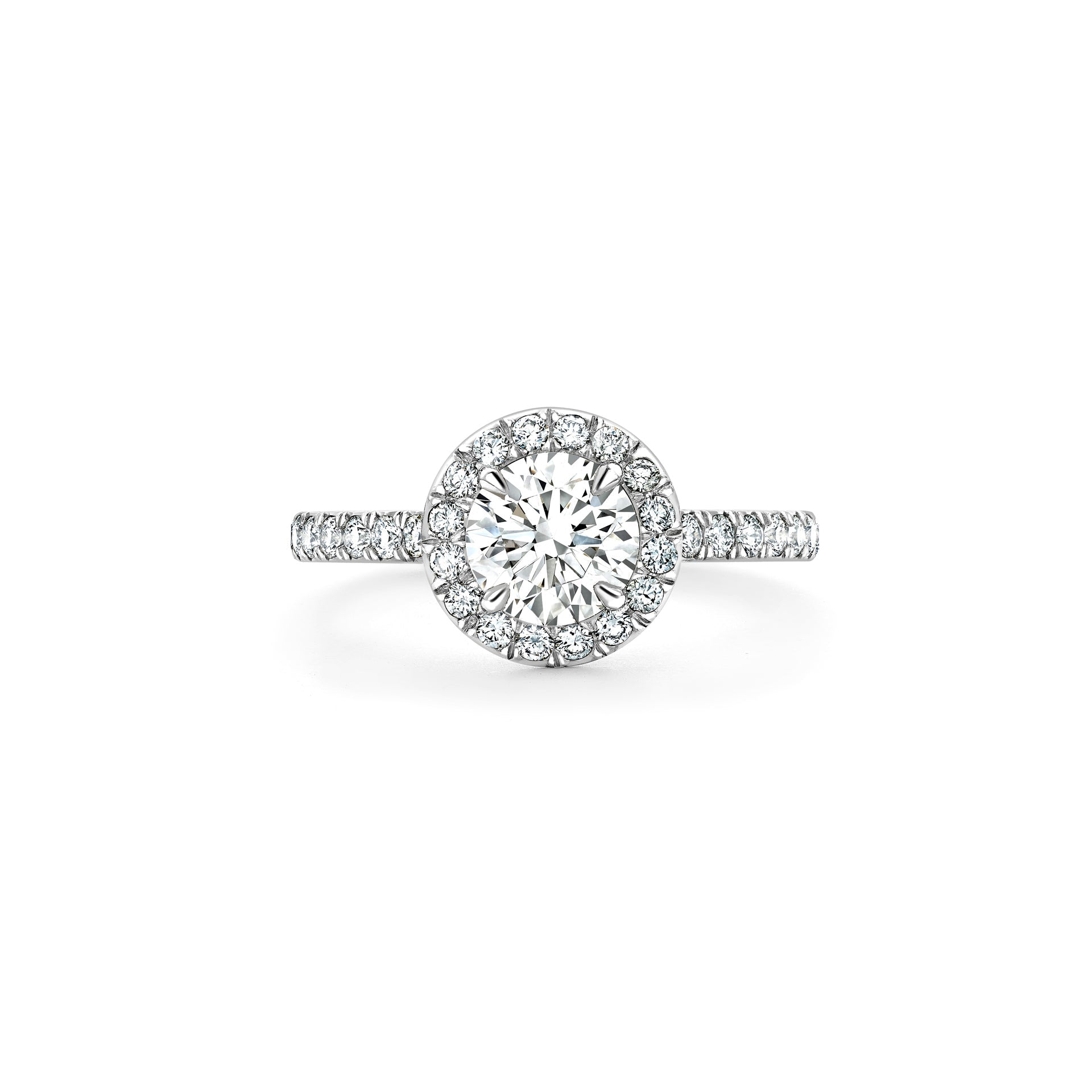 Vintage Round Platinum Diamond Engagement Ring 1 Carat GVS1