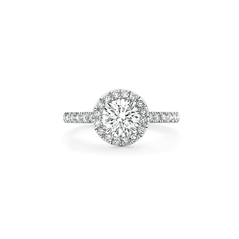 Vintage Round Platinum Diamond Engagement Ring 1 Carat GVS1