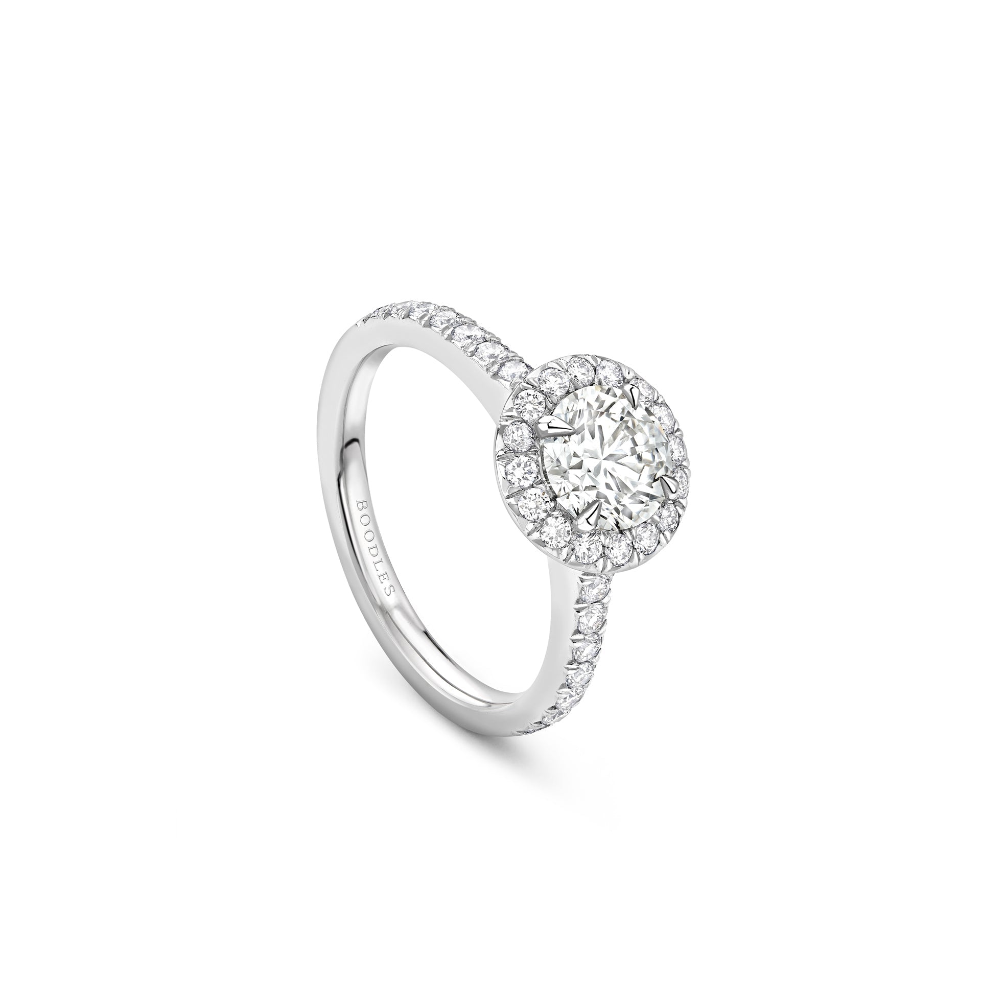 Vintage Round Platinum Diamond Engagement Ring 1 Carat GVS1