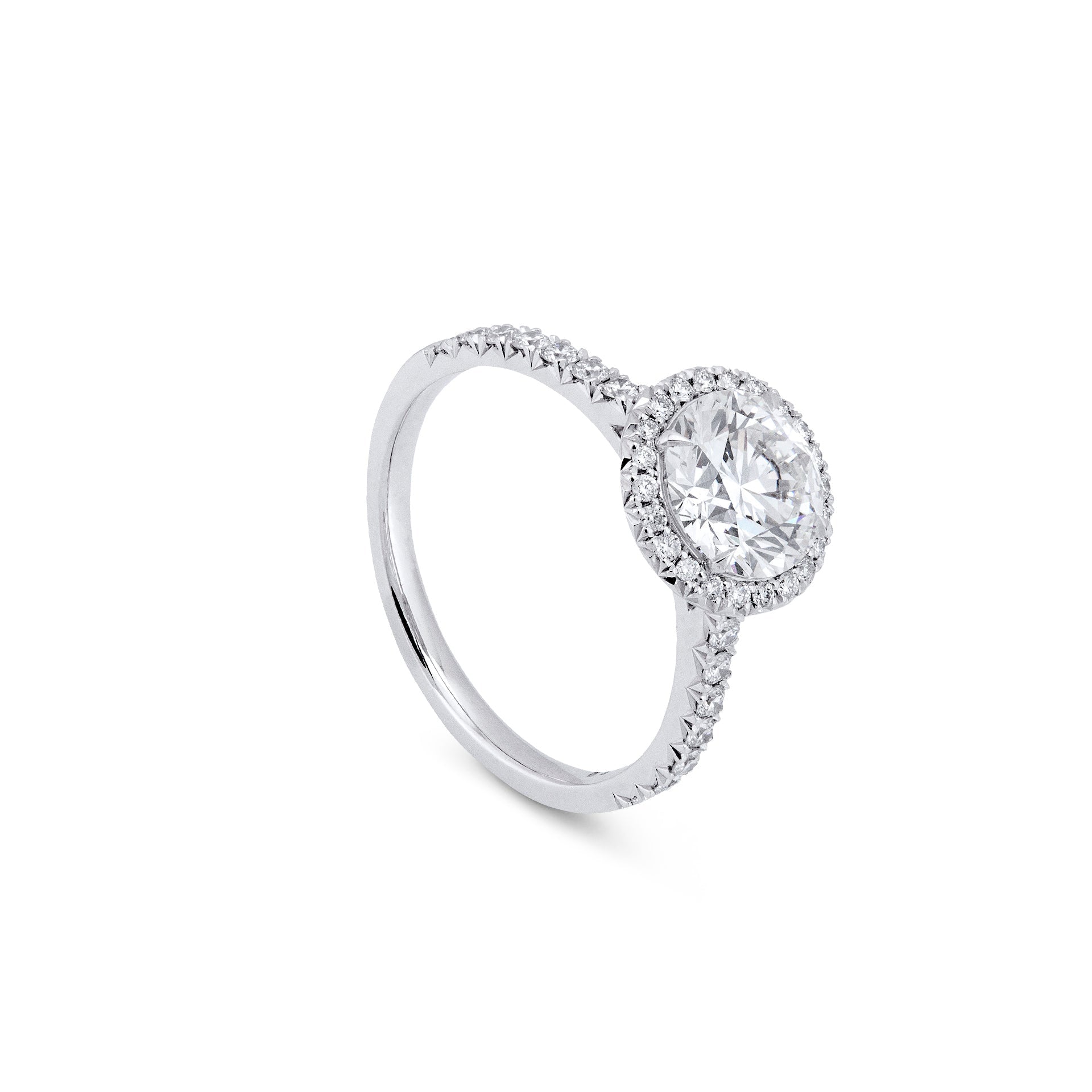 Vintage Round Platinum Diamond Engagement Ring