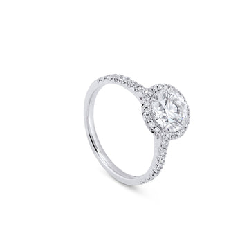 Vintage Round Platinum Diamond Engagement Ring