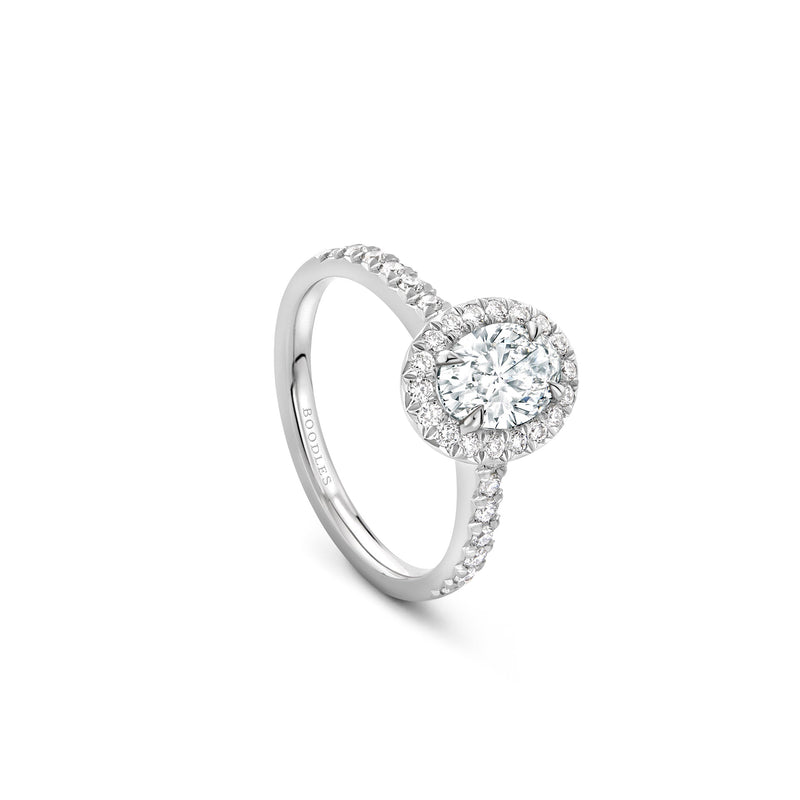 Vintage Oval Platinum Diamond Engagement Ring 0.9 carat