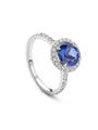 Vintage Round Blue Sapphire Engagement Ring