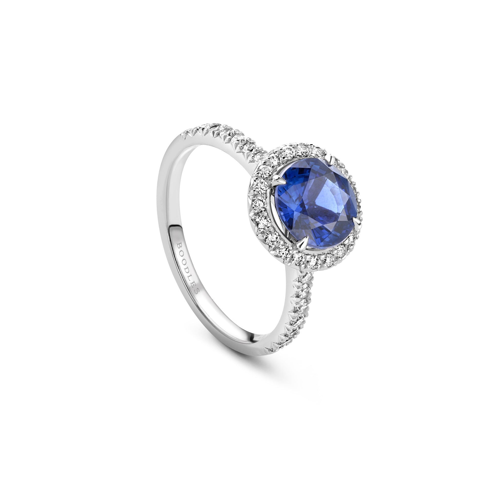 Vintage Round Blue Sapphire Engagement Ring