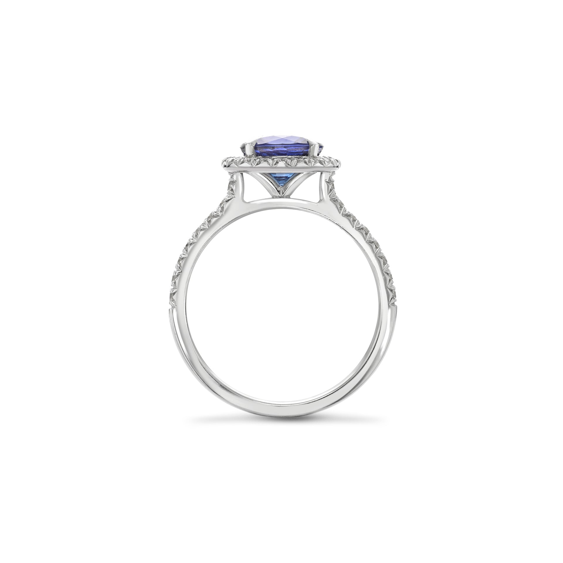 Vintage Round Blue Sapphire Engagement Ring