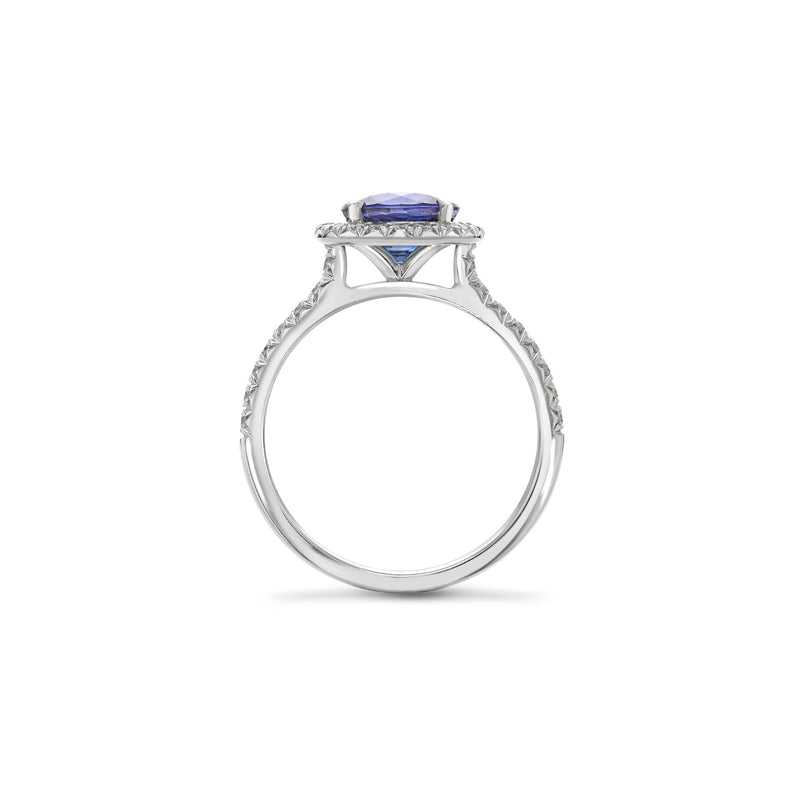 Vintage Round Blue Sapphire Engagement Ring