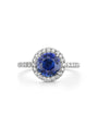 Vintage Round Blue Sapphire Engagement Ring